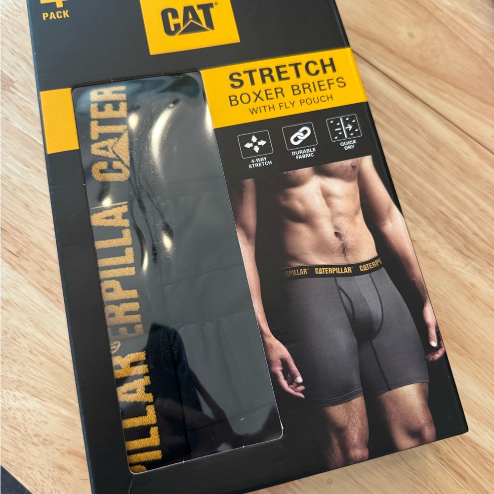 Caterpillar Black and Gold Stretch Boxer Briefs
